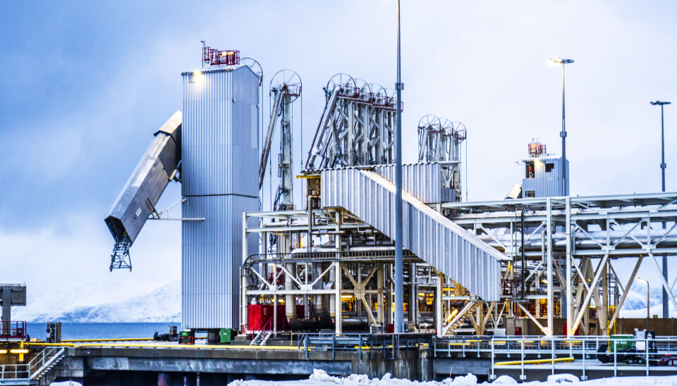HELSE OG MILJØ: Foto fra Equinors anlegg på Melkøya utenfor Hammerfest vinteren 2023. Bilde av anlegget på Melkøya