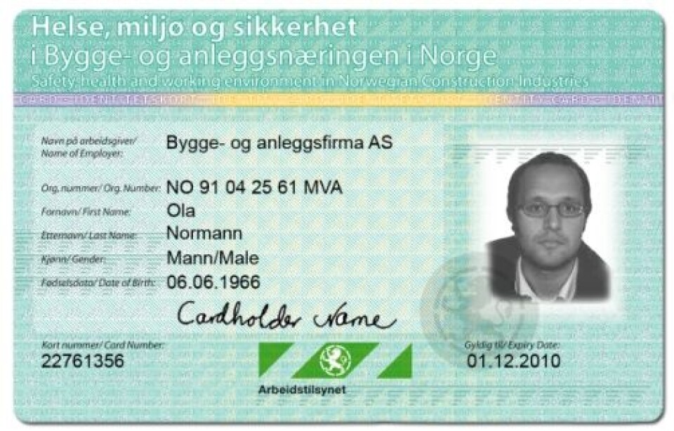 byggekort ID-kort byggekort ID-kort