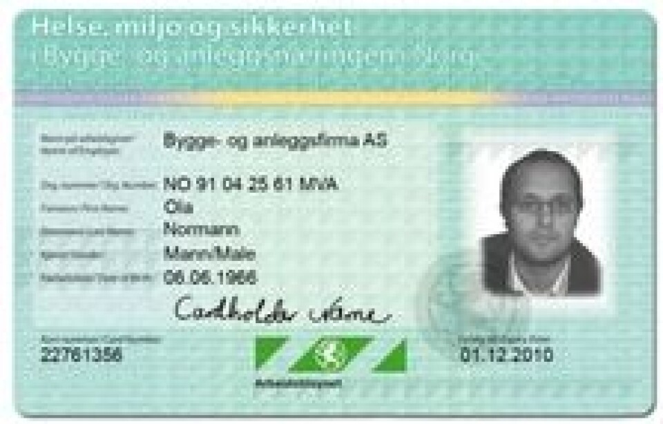 ID-kort skal hindre svart arbeid