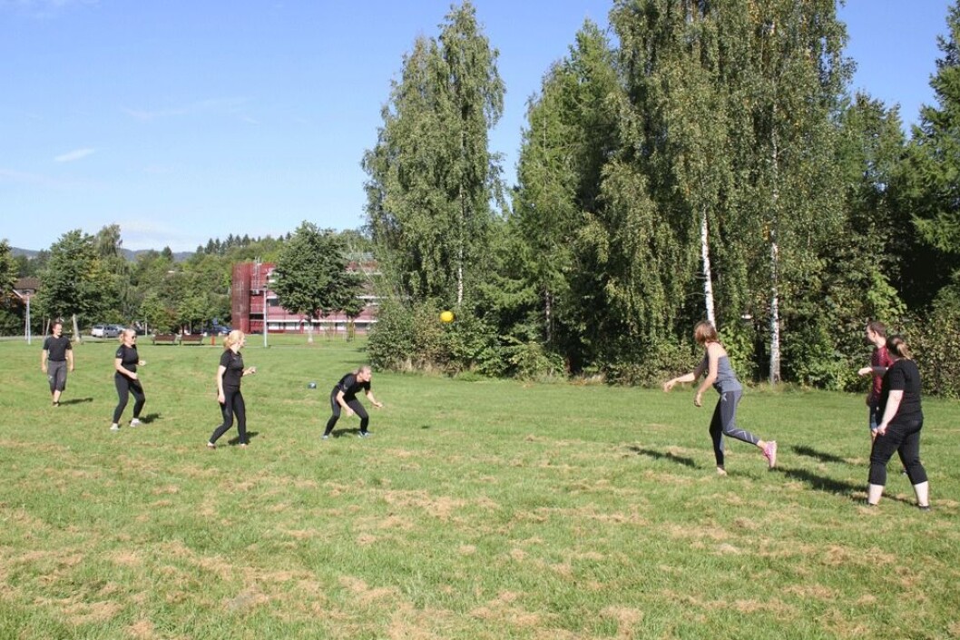 Også norske databedrifter trener i arbeidstida. Her er ansatte ved Data Respons på Høvik i Bærum i full aktivitet. (Foto: Jan Tveita) Også norske databedrifter trener i arbeidstida. Her er ansatte ved Data Respons på Høvik i Bærum i full aktivitet. (Foto: Jan Tveita)