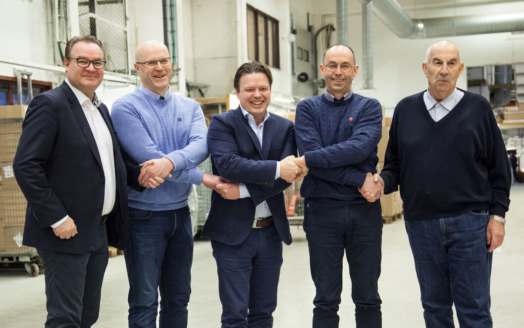 (F. v.) Mikael Falk, Kjell Arne Bekken, Lars Erik Finne, Torbjørn Bekken og Jon Erling Bekken. (Foto: Ahlsell) (F. v.) Mikael Falk, Kjell Arne Bekken, Lars Erik Finne, Torbjørn Bekken og Jon Erling Bekken. (Foto: Ahlsell)