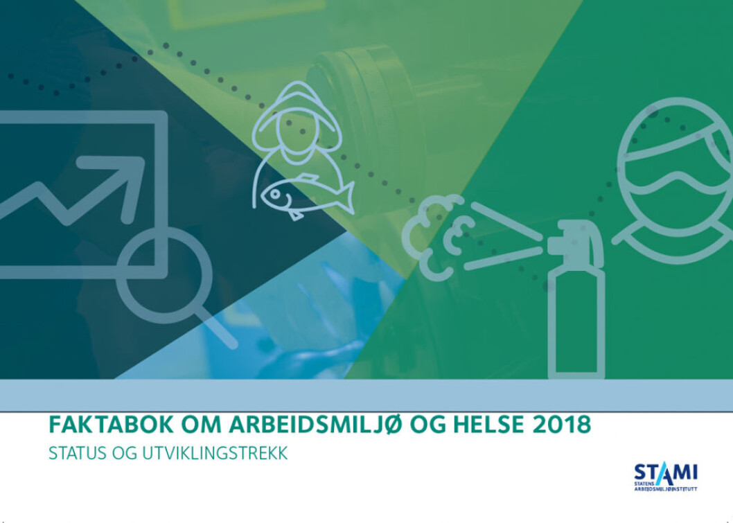 Faktabok om arbeidsmiljø og helse 2018. (Illustrasjon: STAMI) Faktabok om arbeidsmiljø og helse 2018. (Illustrasjon: STAMI)