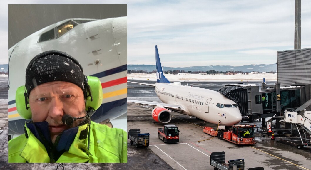 Jim Andersen jobber som såkalt loading supervisor hos SAS. Han er i tillegg verneombud og har en aktiv rolle i HMS-arbeidet på Gardermoen, og mener det ikke kan slurves med bruk av hørselvern. (Foto: Skydda/Mynewsdesk). Jim Andersen jobber som såkalt loading supervisor hos SAS. Han er i tillegg verneombud og har en aktiv rolle i HMS-arbeidet på Gardermoen, og mener det ikke kan slurves med bruk av hørselvern. (Foto: Skydda/Mynewsdesk).