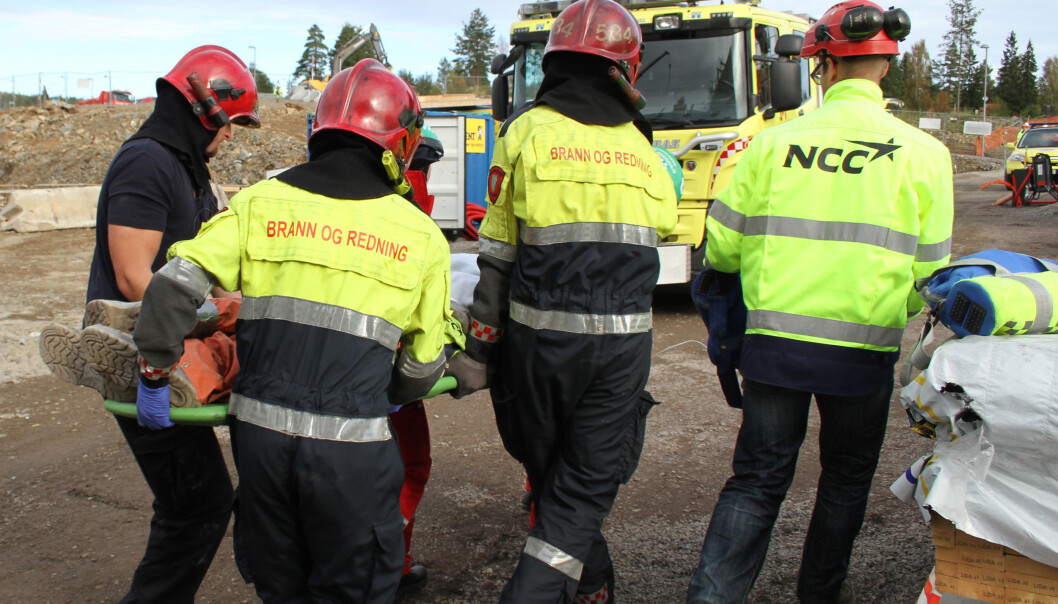 Bilde fra ulykkesøvelse hos NCC) Bilde fra ulykkesøvelse hos NCC)