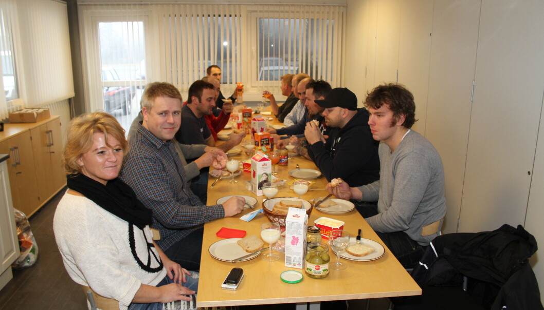 Felleslunsj i Noble Installation i Rakkestad. Felleslunsj i Noble Installation i Rakkestad.