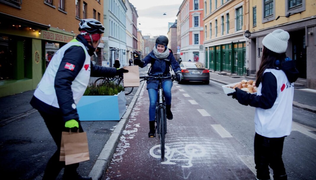Vintersykling i Oslo. Vintersykling i Oslo.