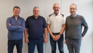 F. v. Steffan Larsen, direktør entreprenør, Firesafe, Ove Larsen og Kjell Haugland, eiere av Thermax og Morten Ameln, adm. direktør, Firesafe. F. v. Steffan Larsen, direktør entreprenør, Firesafe, Ove Larsen og Kjell Haugland, eiere av Thermax og Morten Ameln, adm. direktør, Firesafe.