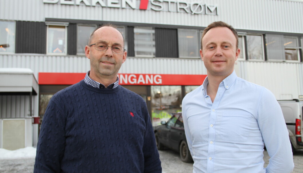 –Bekken & Strøm blir en del av Ahlsell Norge, sier daglig leder Torbjørn Bekken (t.v.). T.h. salgssjef Christian Gran.